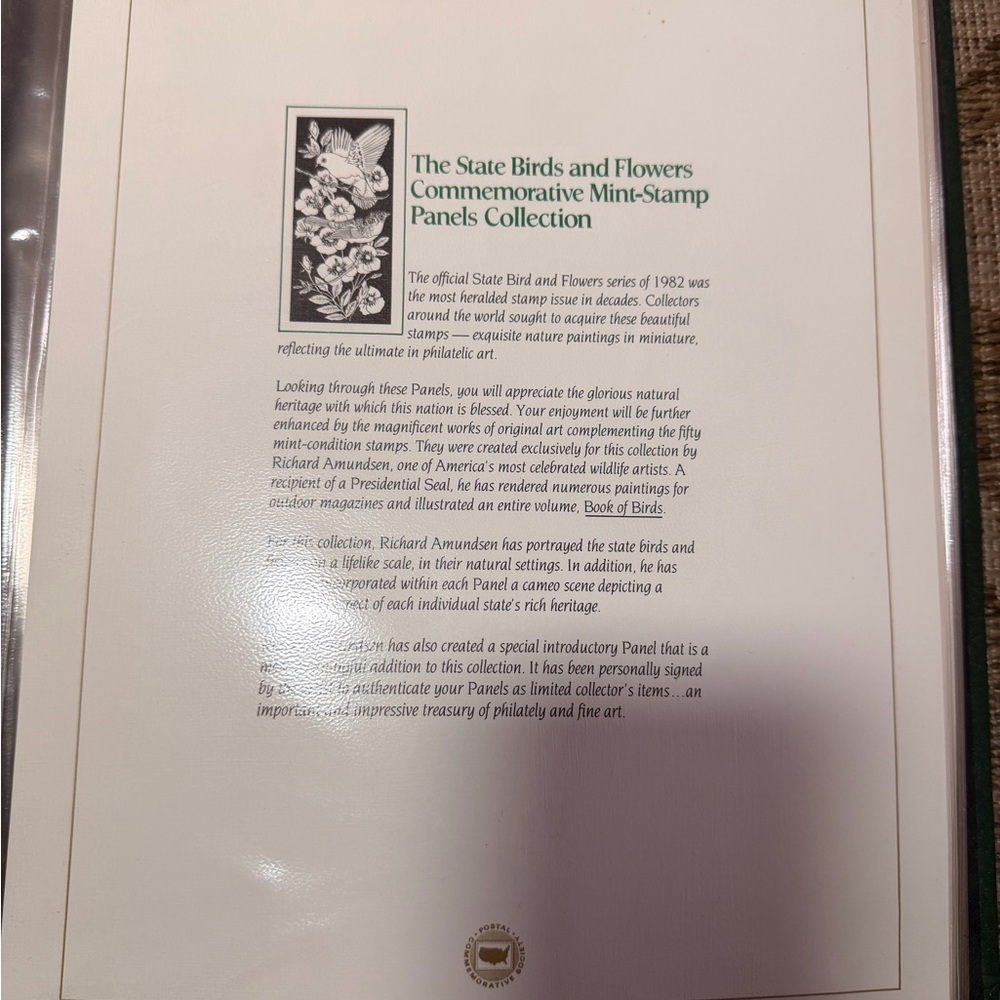 The State Birds & Flowers Commemorative Mint-Stamp Panels - Green Book EXC COND! - Picture 14 of 15